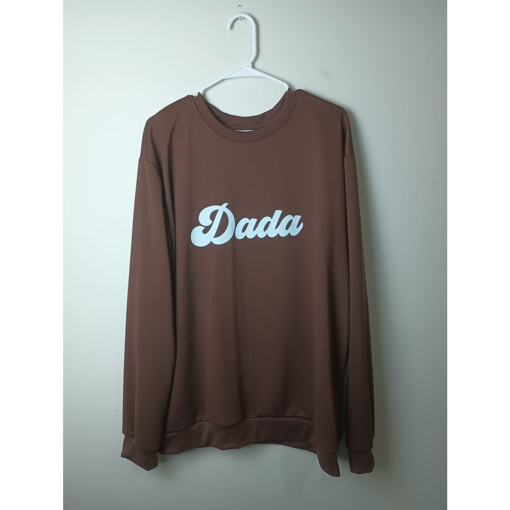 Men's Chocolate Brown Crew Neck Sweatshirt Pull Over Dada‎ Size XXL